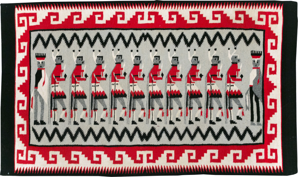 Vintage American Navajo Pictorial Rug, No.31869 - Galerie Shabab
