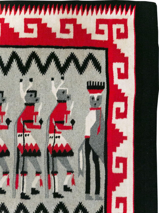 Vintage American Navajo Pictorial Rug, No.31869 - Galerie Shabab