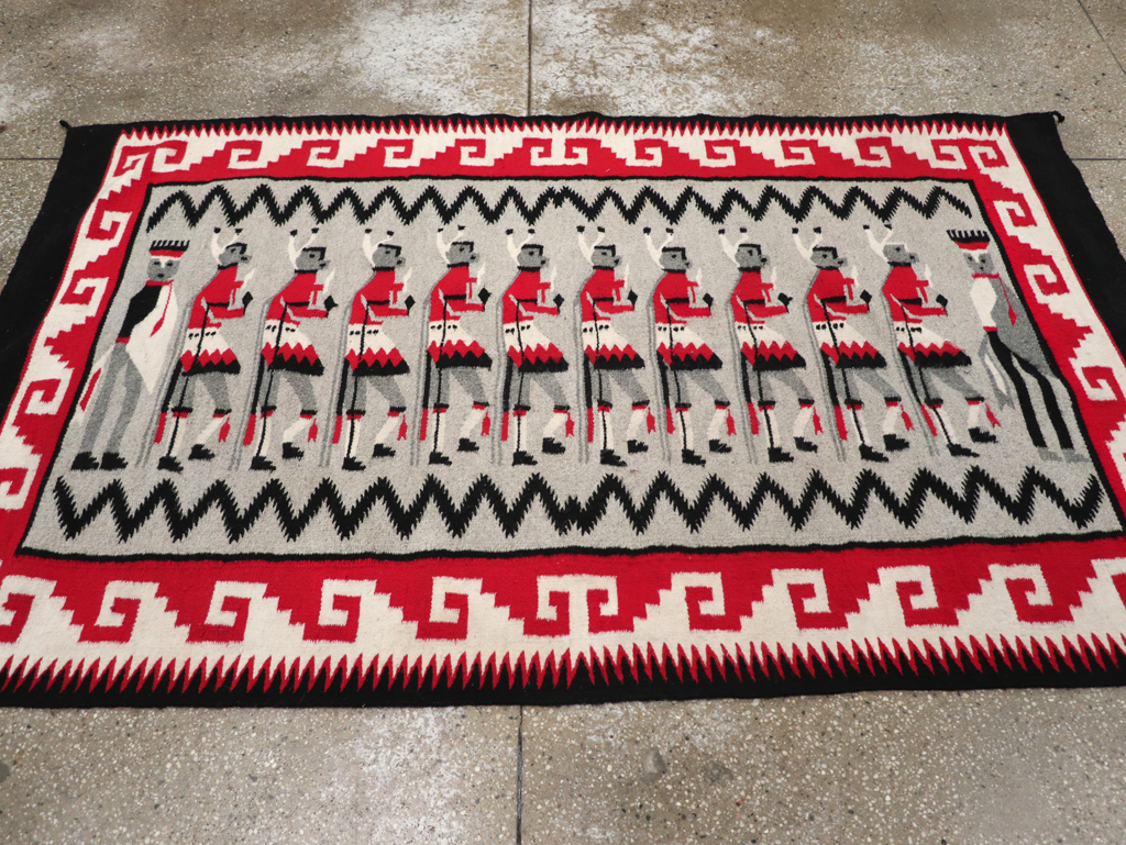 Vintage American Navajo Pictorial Rug, No.31869 - Galerie Shabab