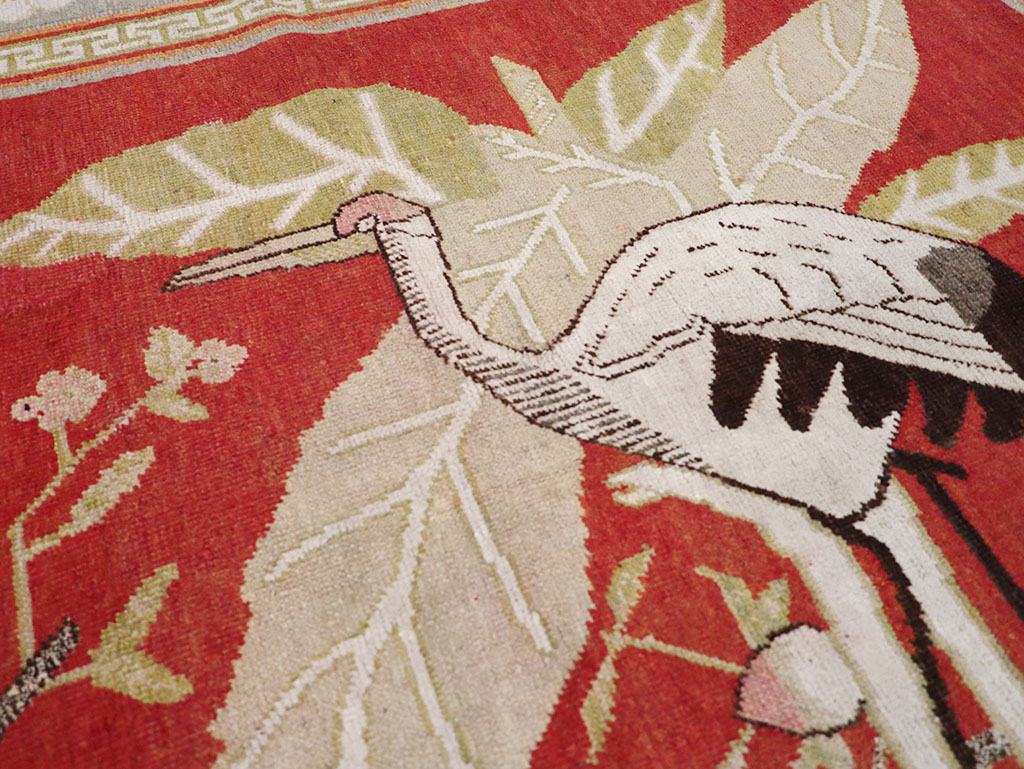 Antique East Turkestan Khotan Pictorial Accent Rug, No.31881 - Galerie Shabab