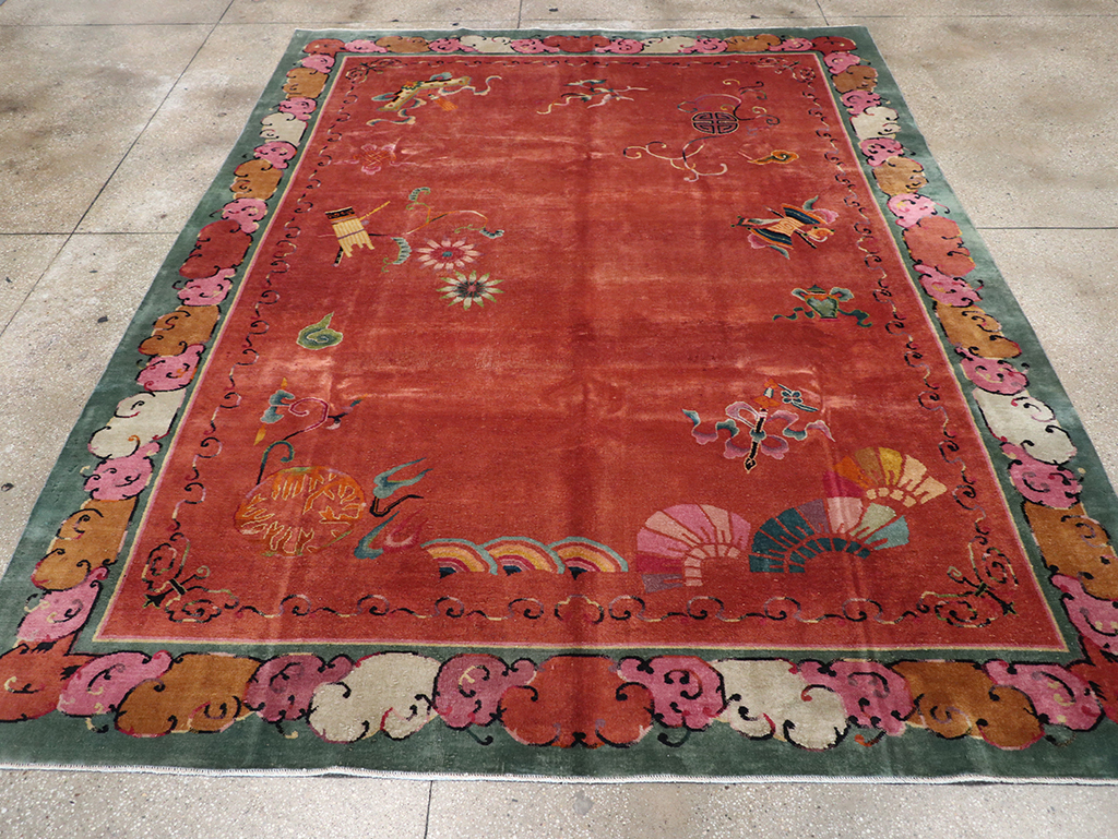 Vintage Chinese Art Deco Room Size Carpet, No.31885 - Galerie Shabab
