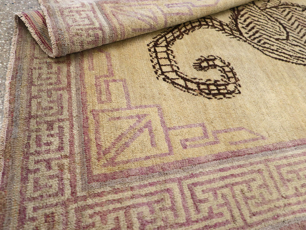 Antique East Turkestan Samarkand Pictorial Throw Rug, No.31894 - Galerie Shabab