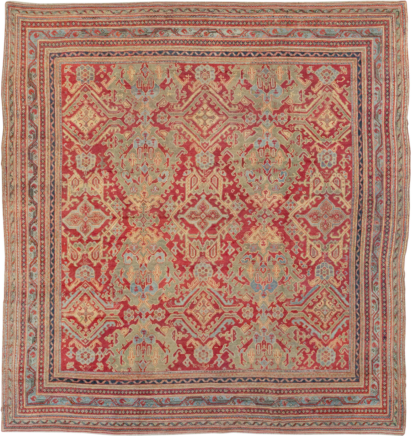 Antique Turkish Oushak Large Room Size Carpet, No.31899 - Galerie Shabab