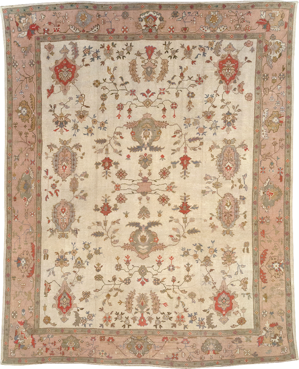 Vintage Turkish Oushak Large Carpet, No.31904 - Galerie Shabab