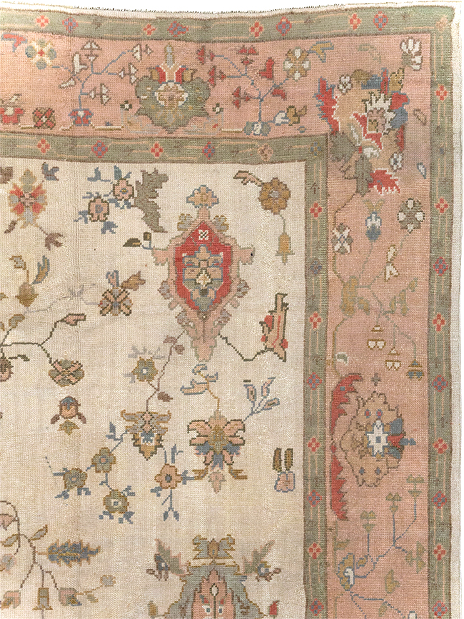 Vintage Turkish Oushak Large Carpet, No.31904 - Galerie Shabab
