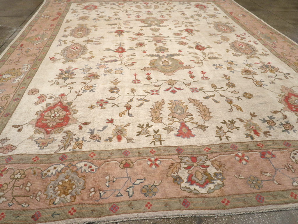 Vintage Turkish Oushak Large Carpet, No.31904 - Galerie Shabab