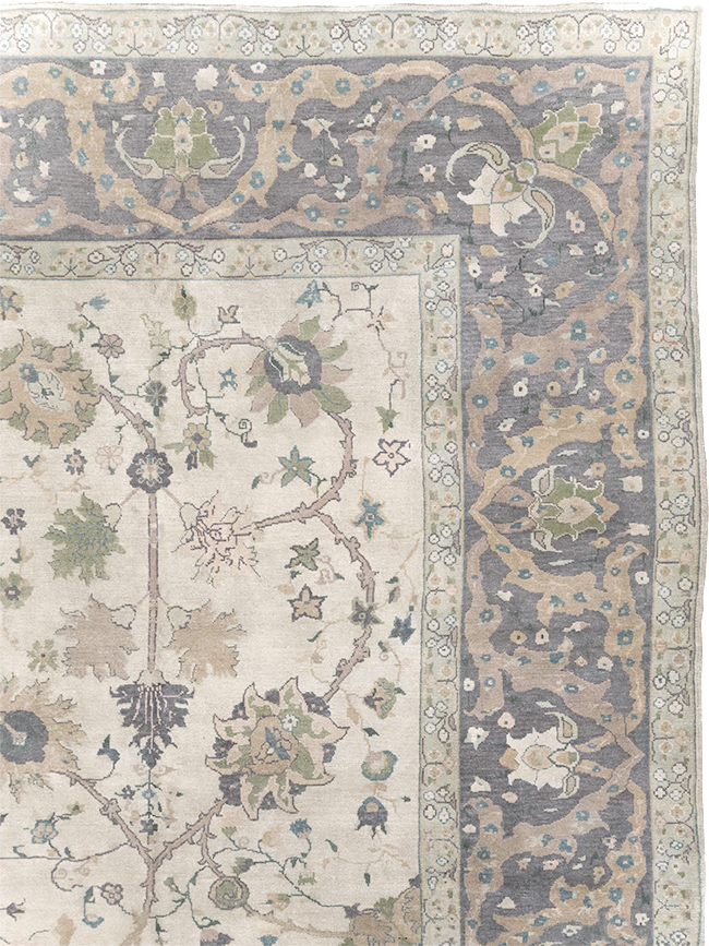Vintage Turkish Oushak Large Square Room Size Carpet, No.31911 - Galerie Shabab