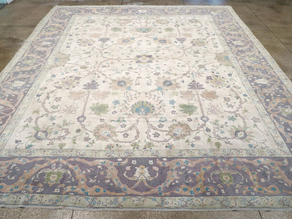 Vintage Turkish Oushak Large Square Room Size Carpet, No.31911 - Galerie Shabab