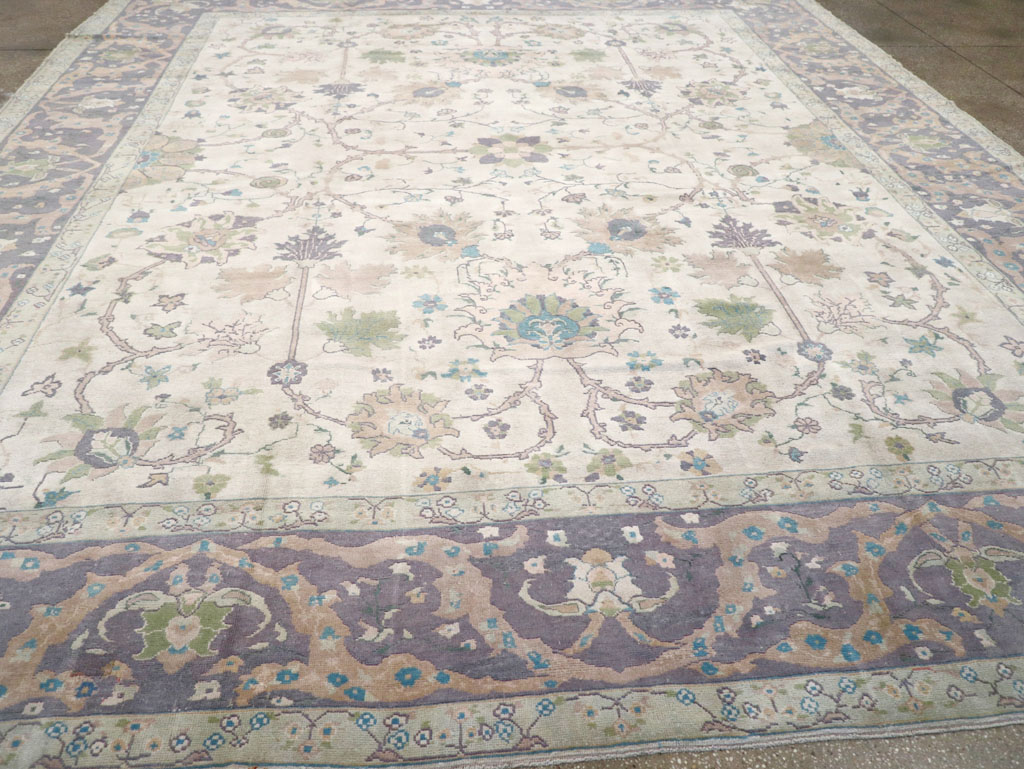 Vintage Turkish Oushak Large Square Room Size Carpet, No.31911 - Galerie Shabab