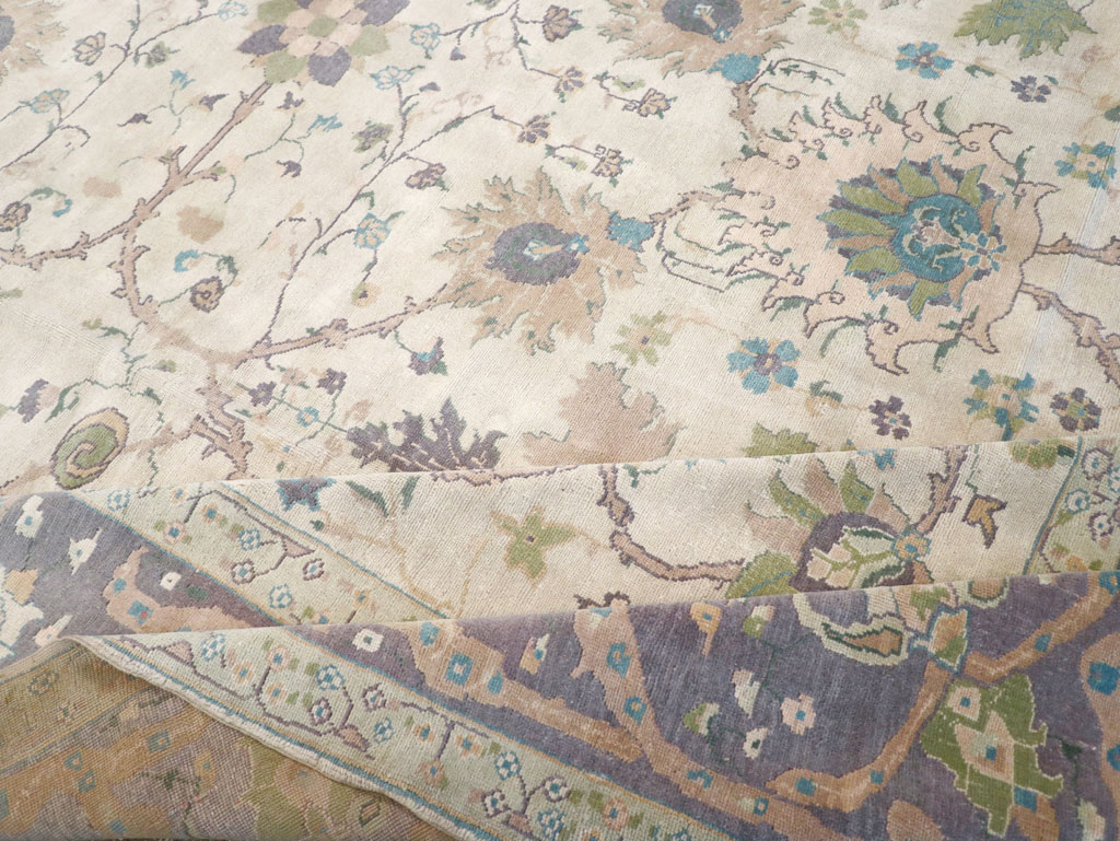 Vintage Turkish Oushak Large Square Room Size Carpet, No.31911 - Galerie Shabab