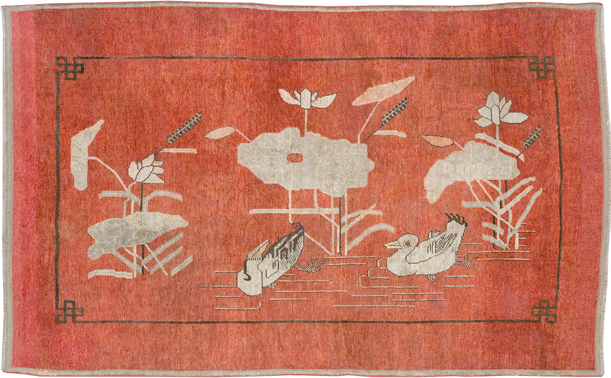 Antique East Turkestan Khotan Pictorial Accent Rug, No.31913 - Galerie Shabab