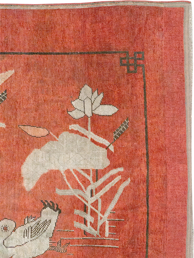 Antique East Turkestan Khotan Pictorial Accent Rug, No.31913 - Galerie Shabab