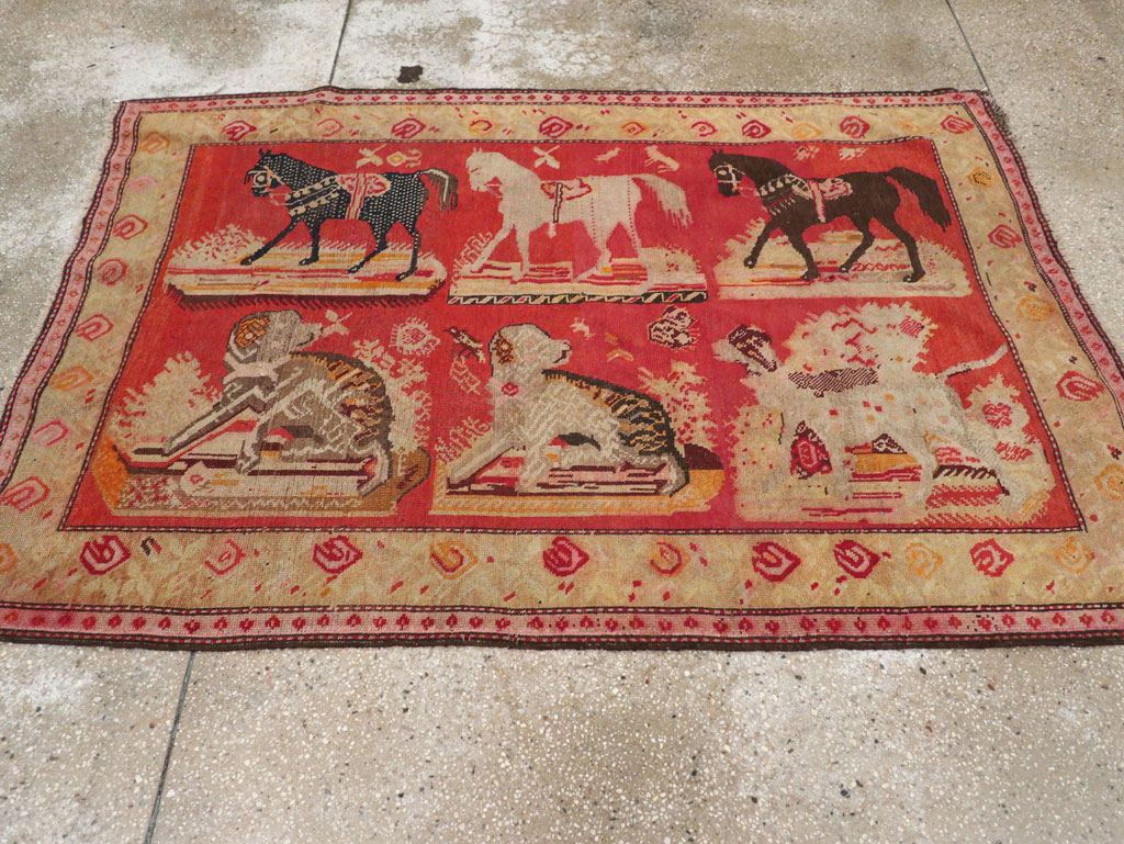 Antique Russian Karabagh Pictorial Rug, No.31914 - Galerie Shabab