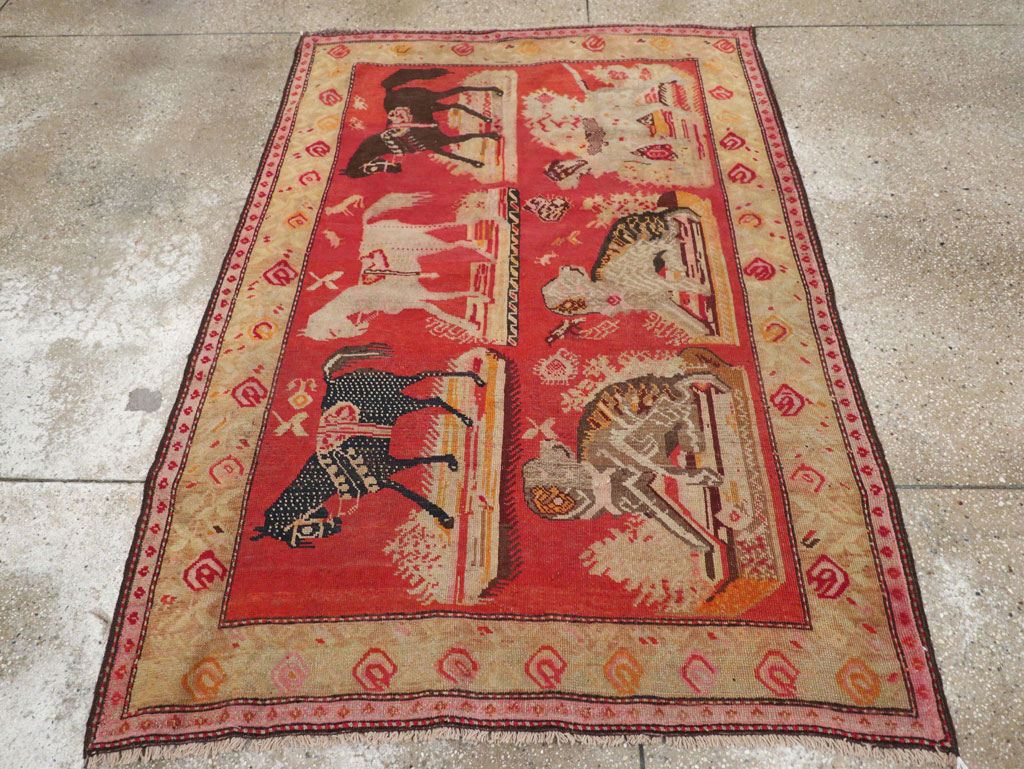 Antique Russian Karabagh Pictorial Rug, No.31914 - Galerie Shabab