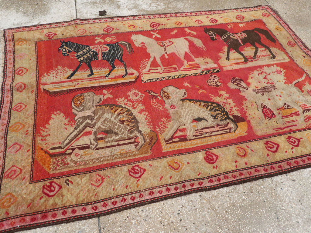 Antique Russian Karabagh Pictorial Rug, No.31914 - Galerie Shabab
