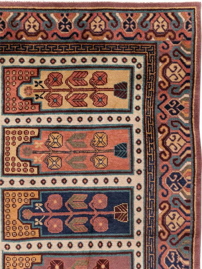Vintage East Turkestan Khotan Accent Carpet, No.31937 - Galerie Shabab