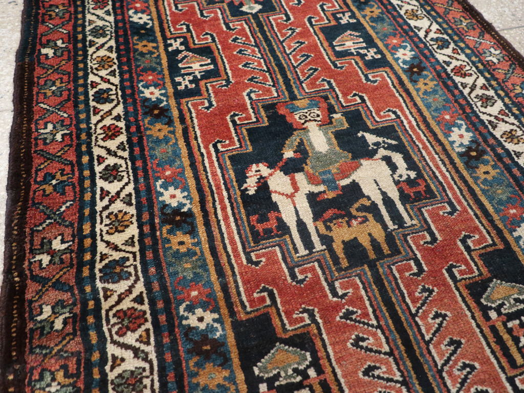 Antique Persian Kurdish Pictorial Rug, No.31953 - Galerie Shabab