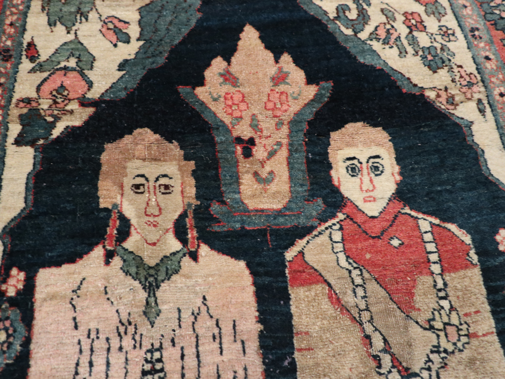 Antique Persian Bidjar Pictorial Rug, No.31954 - Galerie Shabab