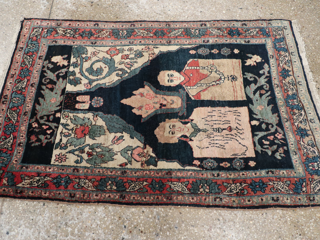 Antique Persian Bidjar Pictorial Rug, No.31954 - Galerie Shabab