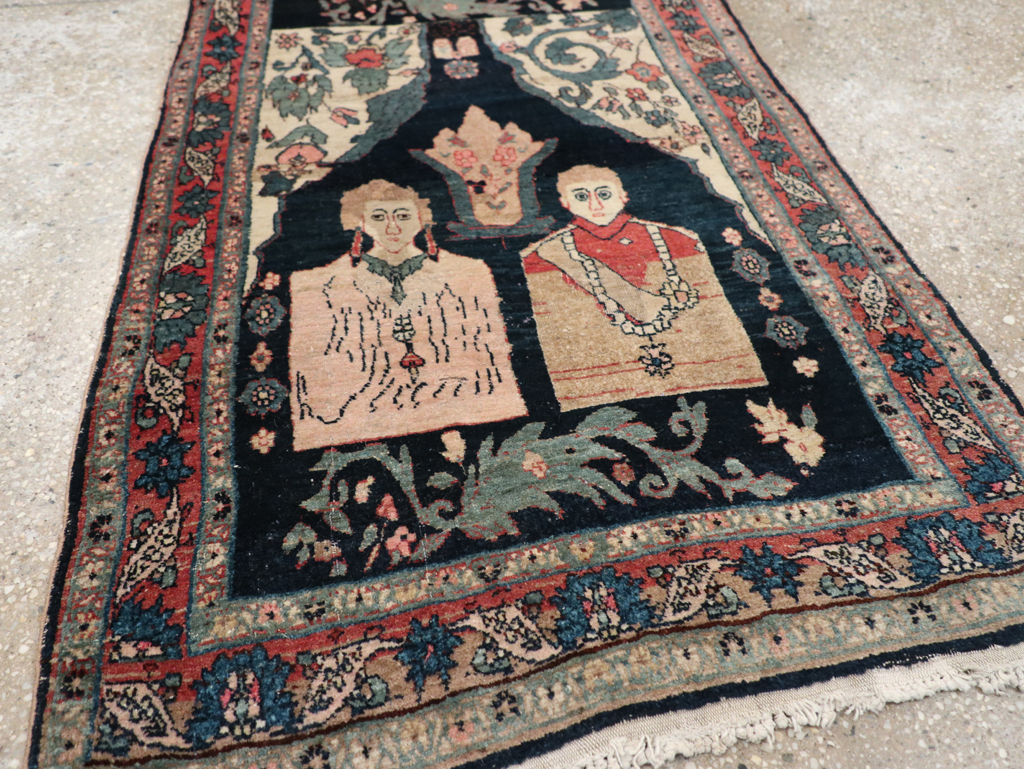 Antique Persian Bidjar Pictorial Rug, No.31954 - Galerie Shabab