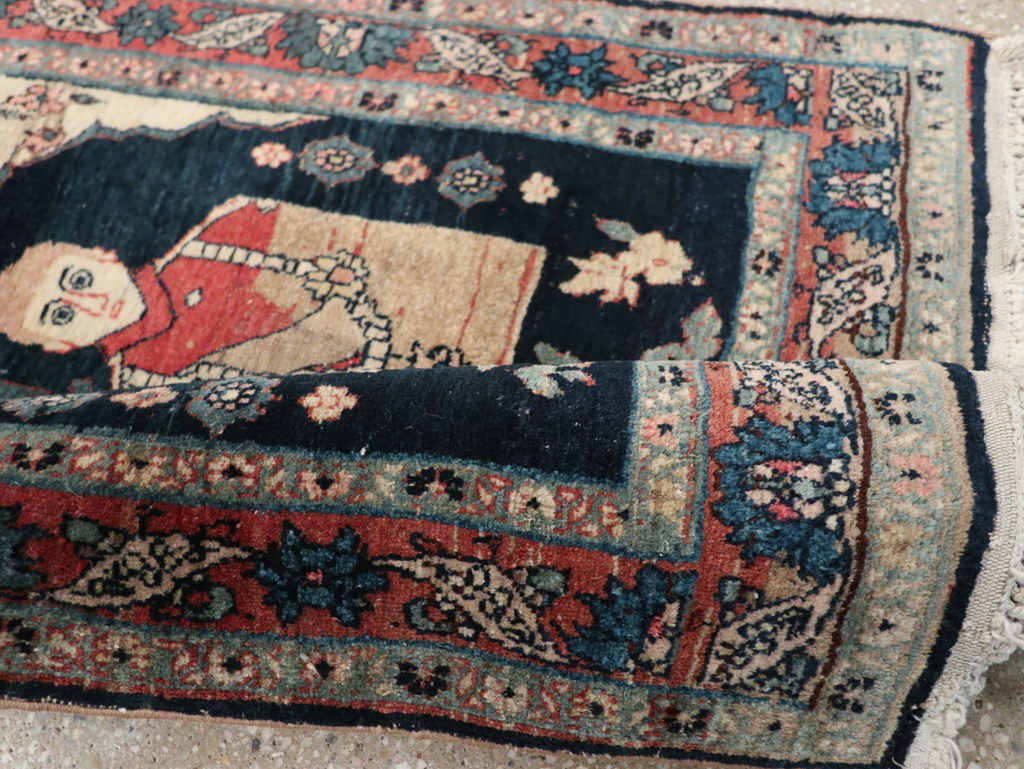 Antique Persian Bidjar Pictorial Rug, No.31954 - Galerie Shabab