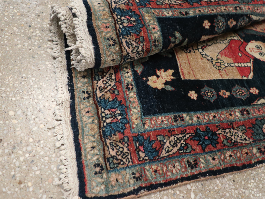 Antique Persian Bidjar Pictorial Rug, No.31954 - Galerie Shabab