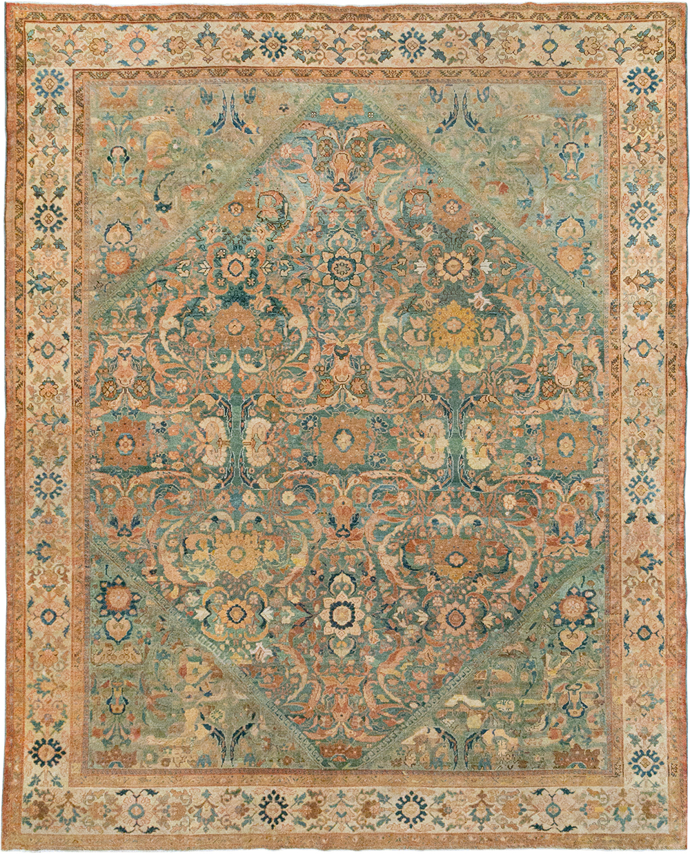 Antique Persian Mahal Room Size Carpet, No.31964 - Galerie Shabab