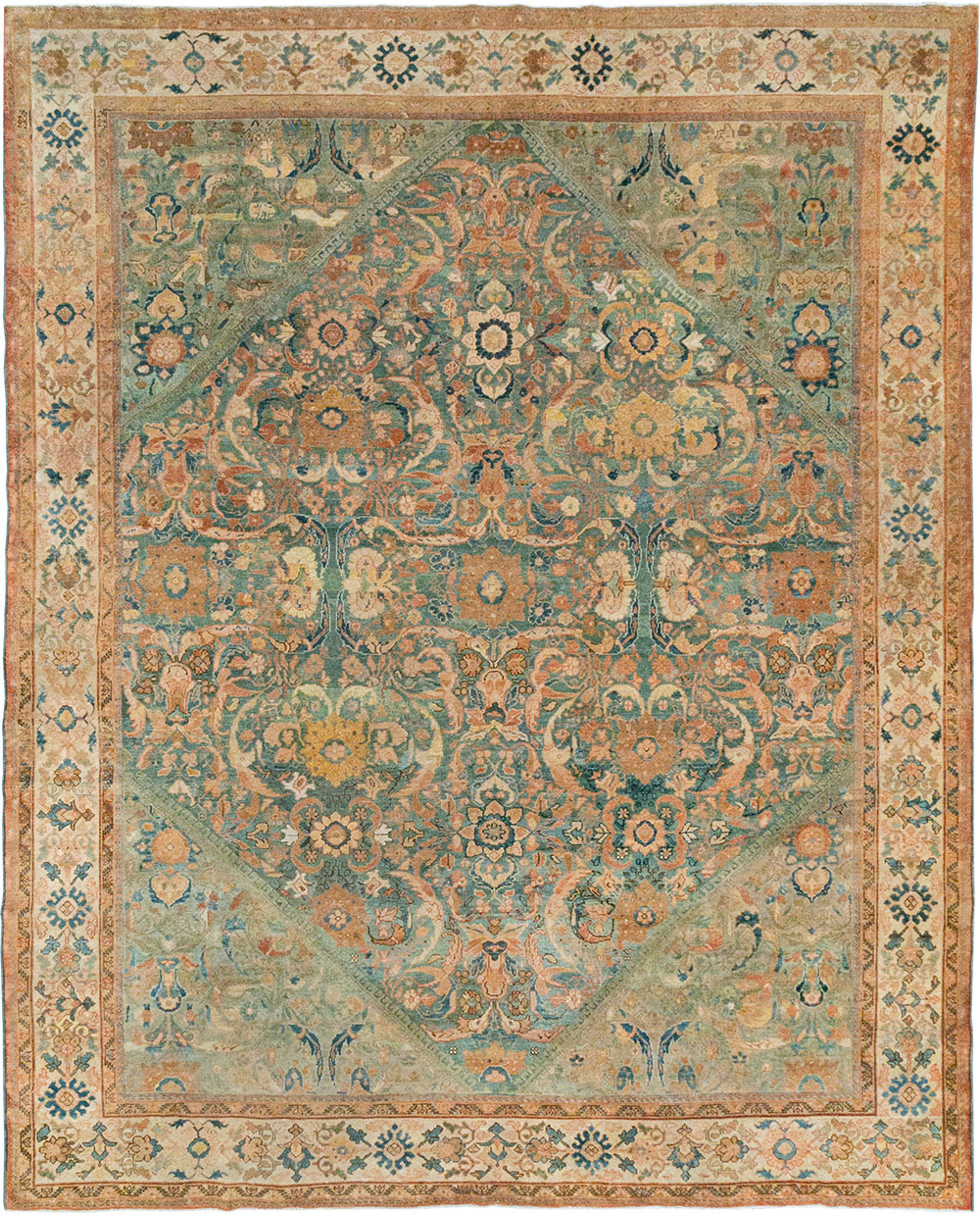 Antique Persian Mahal Room Size Carpet, No.31964 - Galerie Shabab
