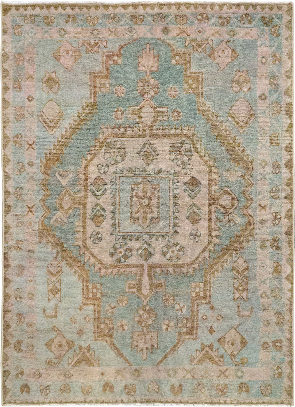 Vintage Persian Malayer Throw Rug, No.31970 - Galerie Shabab