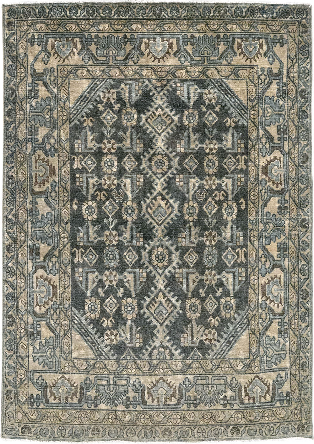 Vintage Persian Malayer Throw Rug, No.31972 - Galerie Shabab
