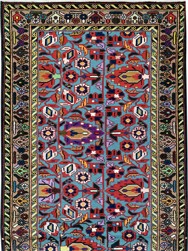 Vintage Persian Malayer Throw Rug, No.31975 - Galerie Shabab
