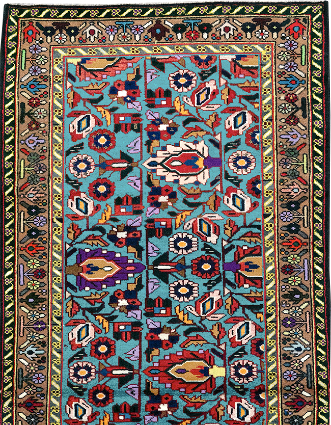 Vintage Persian Malayer Throw Rug, No.31975 - Galerie Shabab