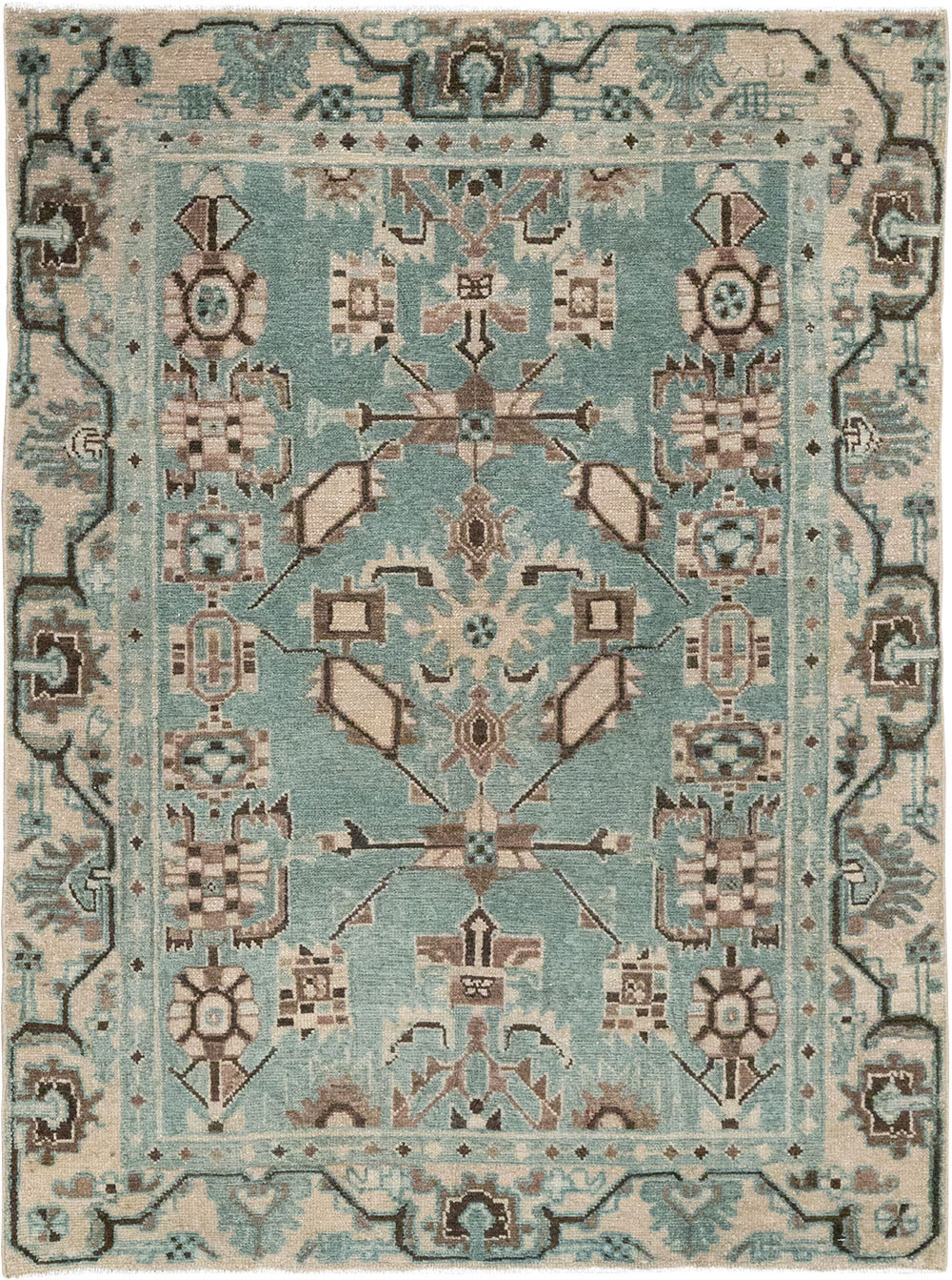 Vintage Persian Malayer Throw Rug, No.31976 - Galerie Shabab