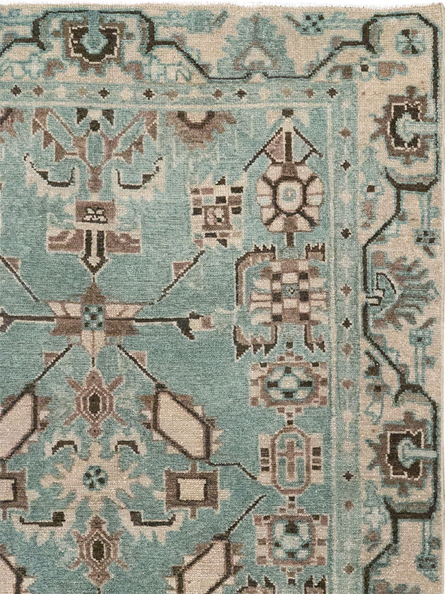 Vintage Persian Malayer Throw Rug, No.31976 - Galerie Shabab