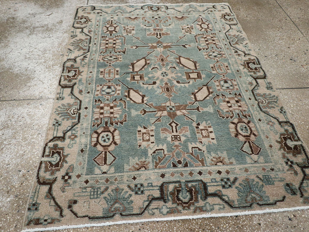 Vintage Persian Malayer Throw Rug, No.31976 - Galerie Shabab