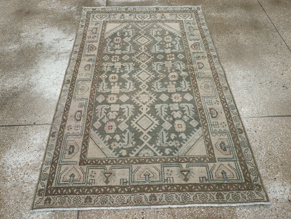 Vintage Persian Malayer Throw Rug (Pair: 1 of 2), No.31983 - Galerie Shabab