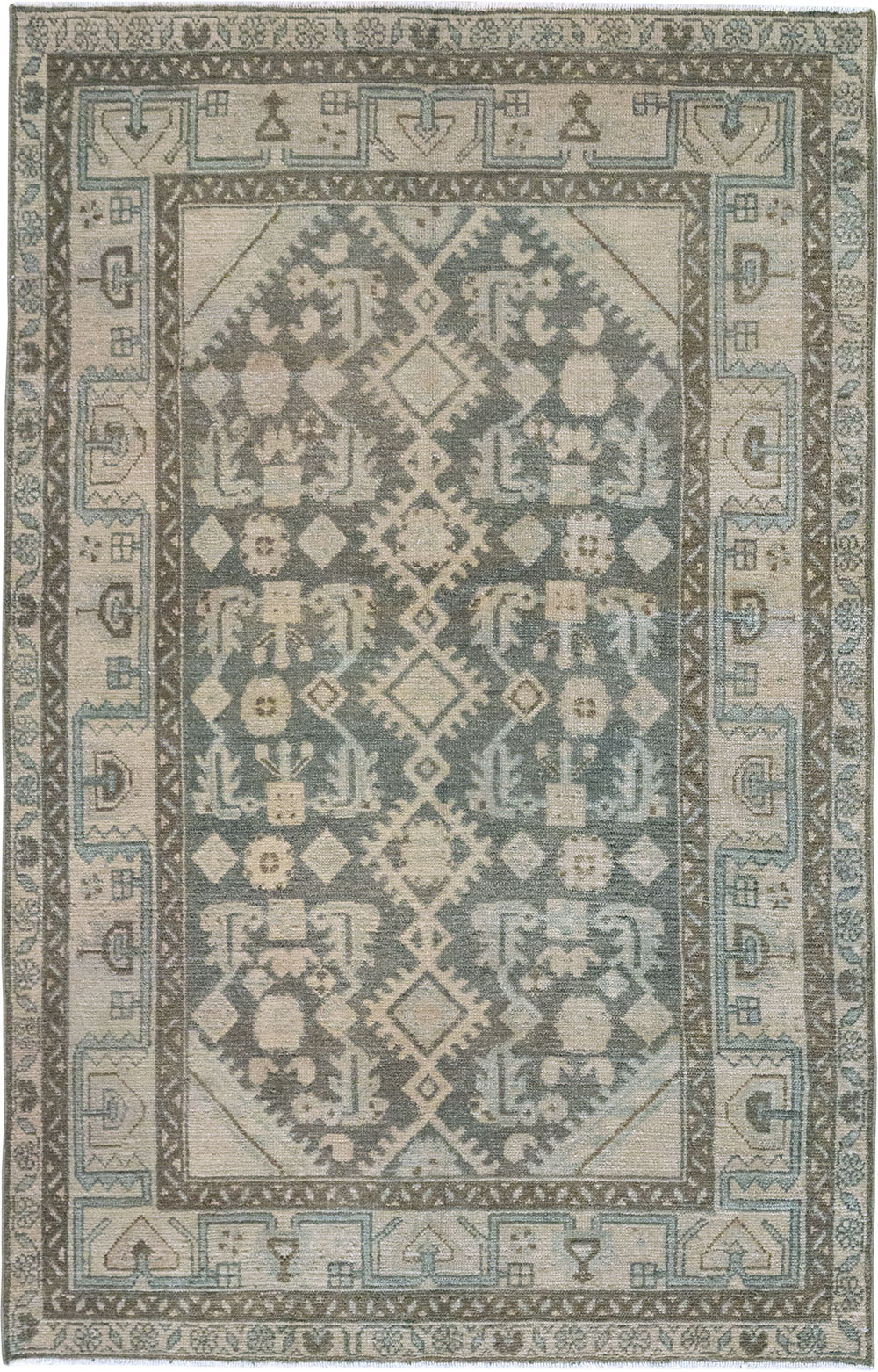 Vintage Persian Malayer Throw Rug (Pair: 2 of 2), No.31984 - Galerie Shabab