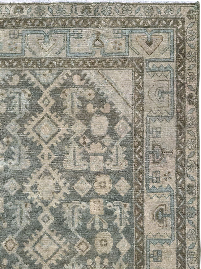 Vintage Persian Malayer Throw Rug (Pair: 2 of 2), No.31984 - Galerie Shabab