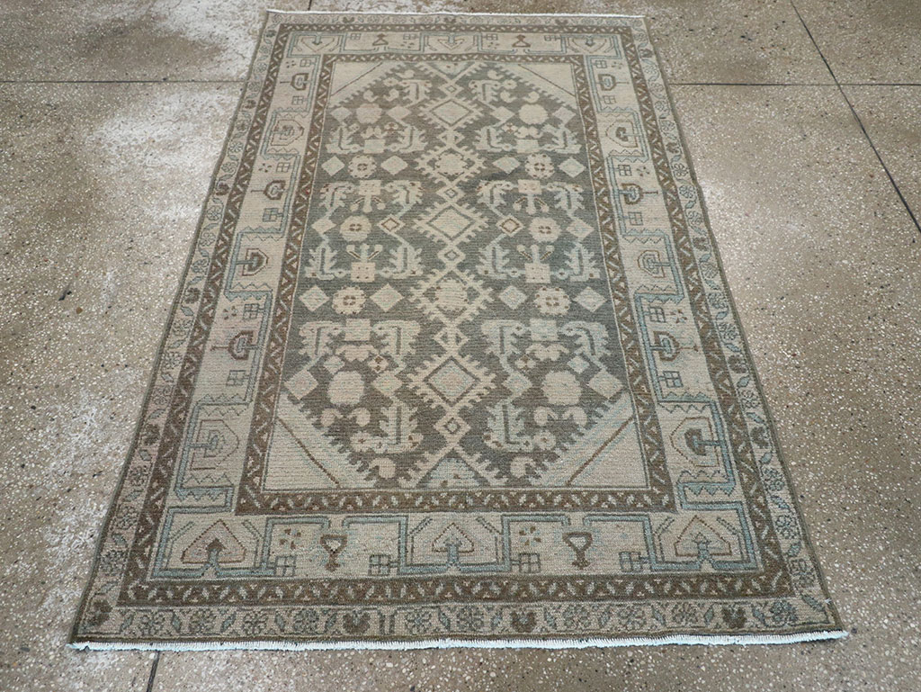 Vintage Persian Malayer Throw Rug (Pair: 2 of 2), No.31984 - Galerie Shabab