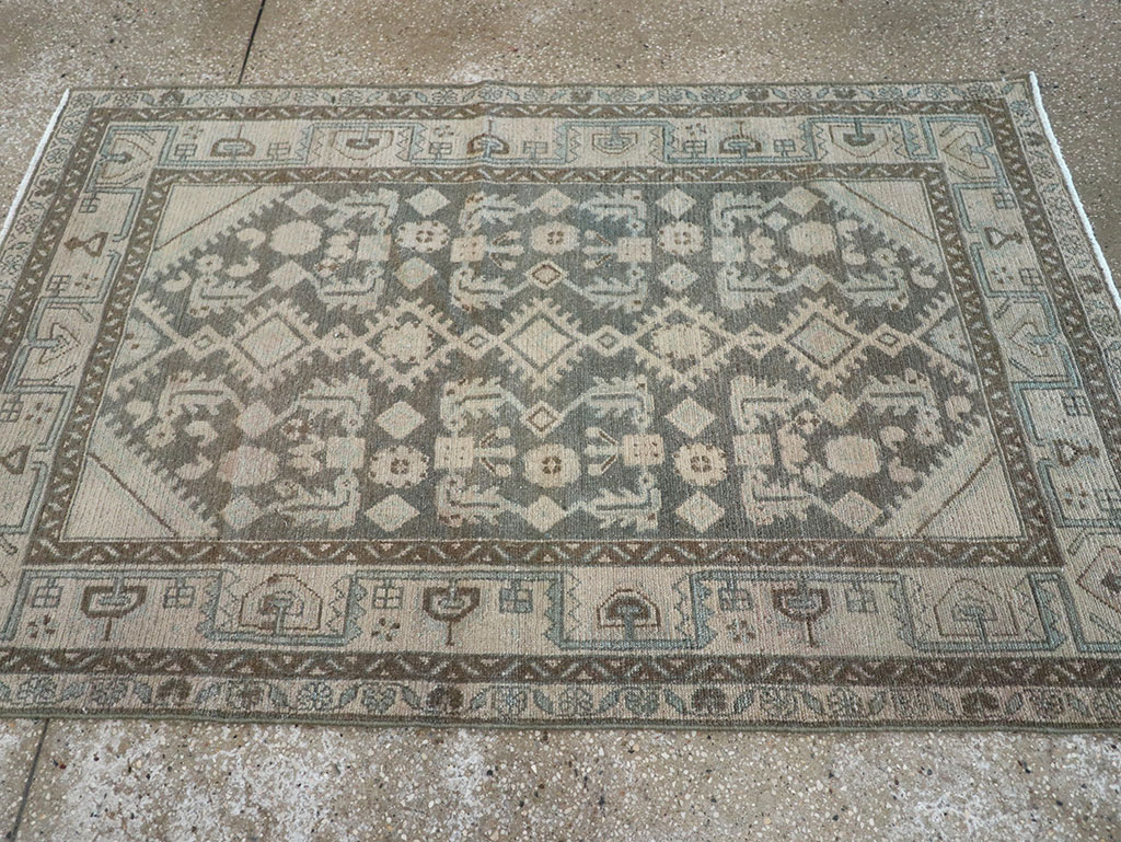 Vintage Persian Malayer Throw Rug (Pair: 2 of 2), No.31984 - Galerie Shabab