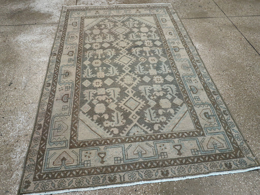 Vintage Persian Malayer Throw Rug (Pair: 2 of 2), No.31984 - Galerie Shabab