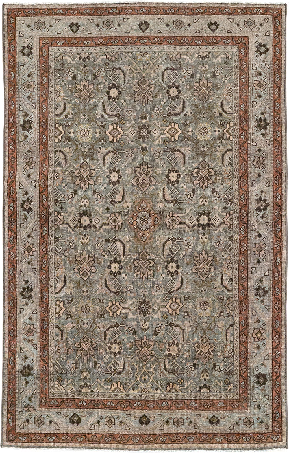 Antique Persian Tabriz Throw Rug, No.31985 - Galerie Shabab