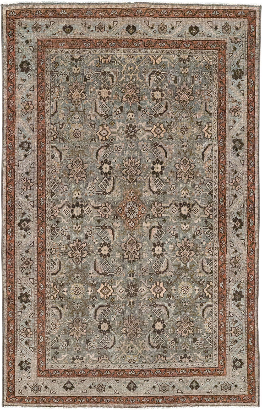 Antique Persian Tabriz Throw Rug, No.31985 - Galerie Shabab