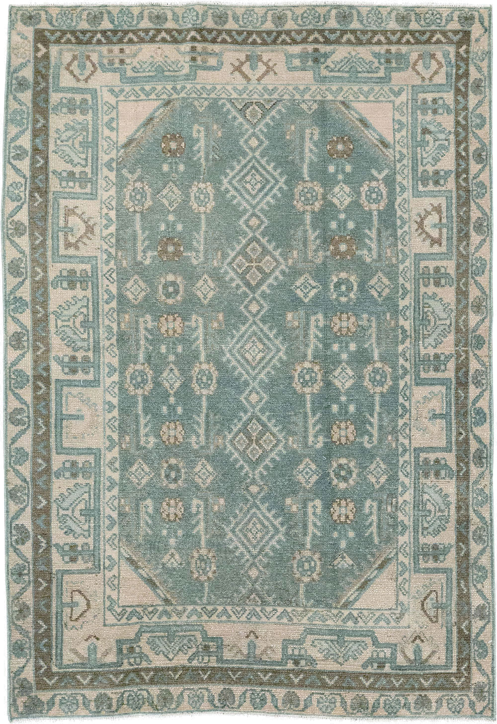 Vintage Persian Malayer Throw Rug, No.31988 - Galerie Shabab