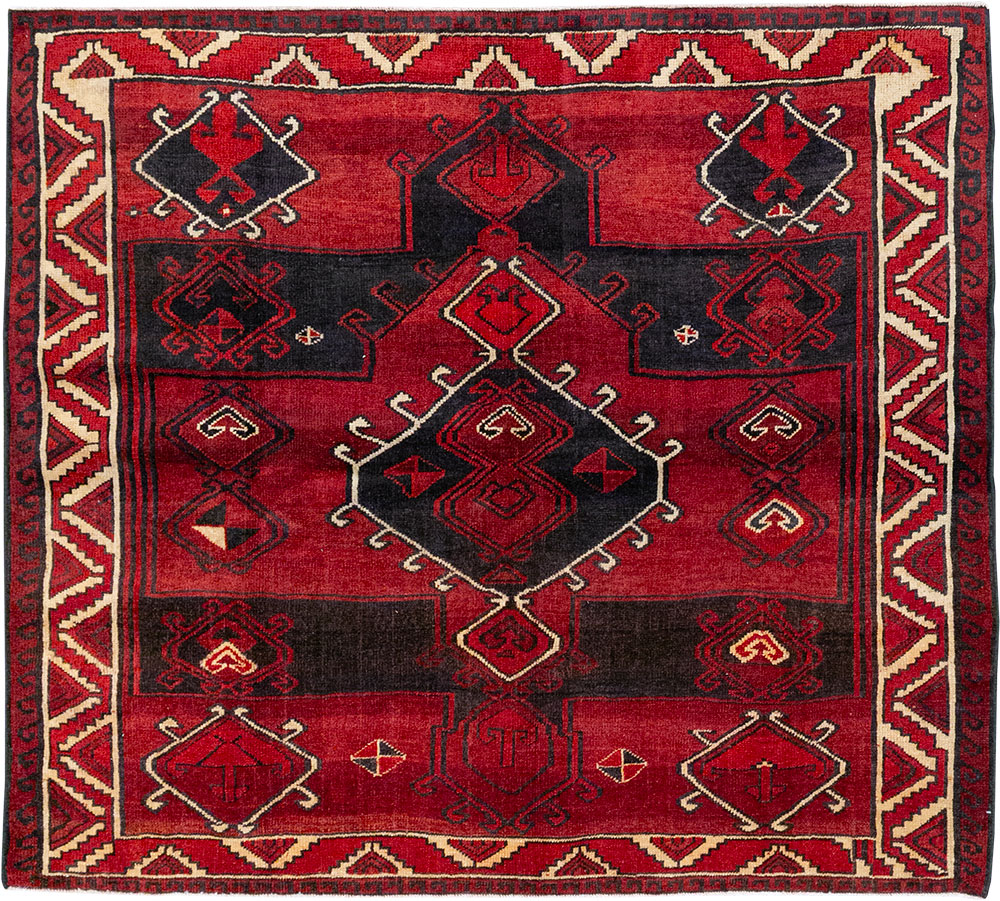 Vintage Persian Lori Square Accent Rug, No.31998 - Galerie Shabab