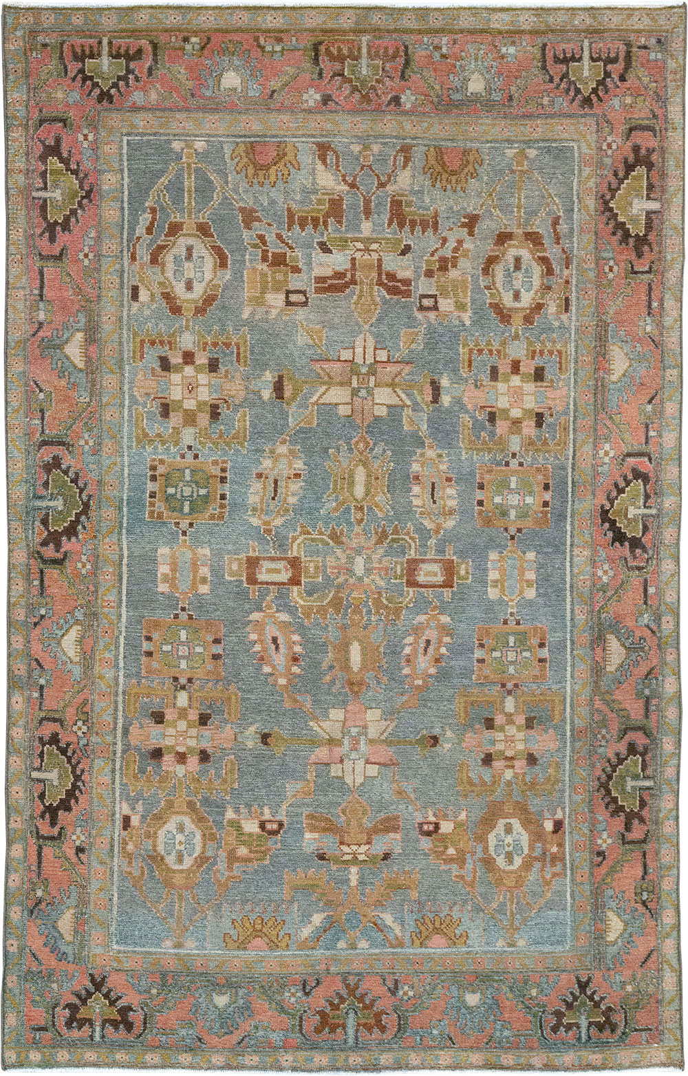 Vintage Persian Malayer Throw Rug, No.31999 - Galerie Shabab