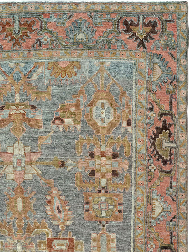 Vintage Persian Malayer Throw Rug, No.31999 - Galerie Shabab