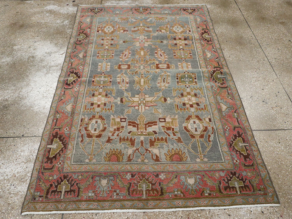 Vintage Persian Malayer Throw Rug, No.31999 - Galerie Shabab