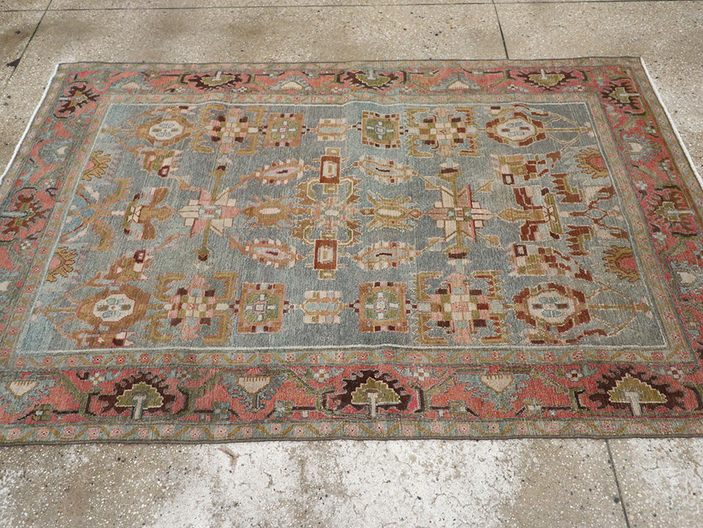 Vintage Persian Malayer Throw Rug, No.31999 - Galerie Shabab