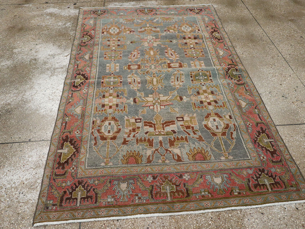 Vintage Persian Malayer Throw Rug, No.31999 - Galerie Shabab